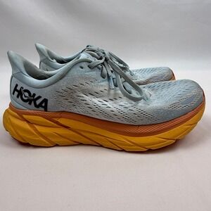 Hoka Clifton 9 Women's Running Shoes Sky Blue Orange Size 9